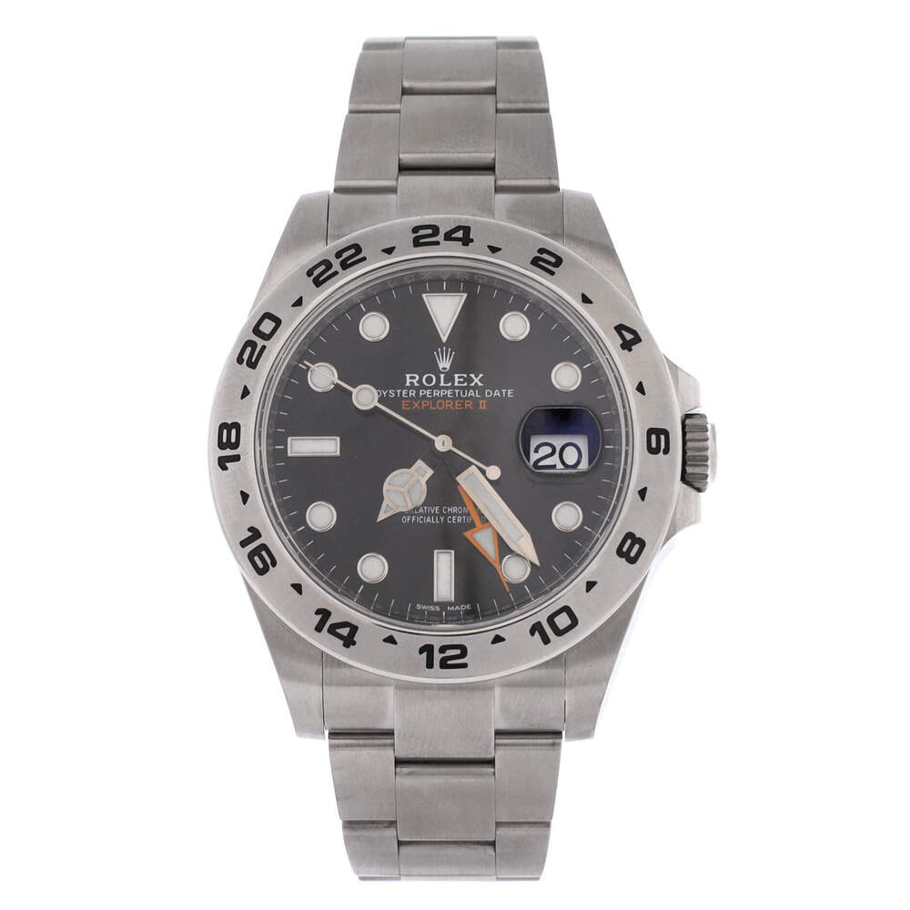 Rolex 42 Oyster Perpetual Explorer II Automatic Watch Stainless Steel